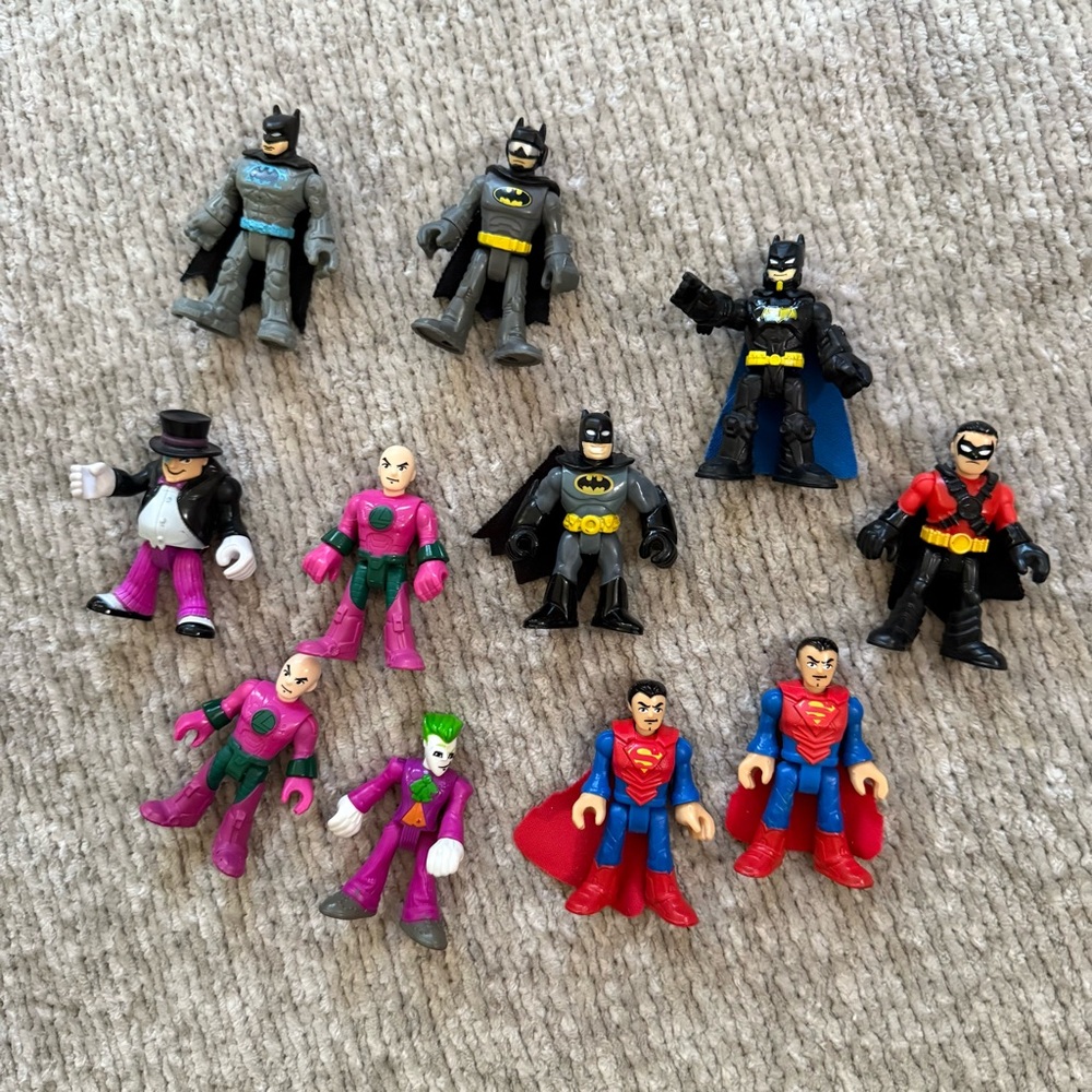 DC Comics Imaginext Lot Batman Superman Robin Lex Joker Penguin Figures